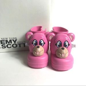 Mini Melissa pink 'Monkey' welly bootsJeremy Scott